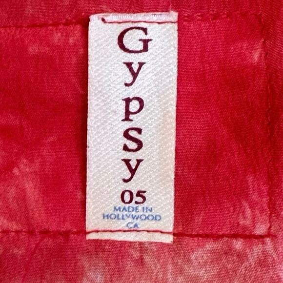 Gypsy 05 100% Silk Red Tie Dye Midi Maxi Dress Womens Sz. XS Hipster Boho Chic - Picture 13 of 13